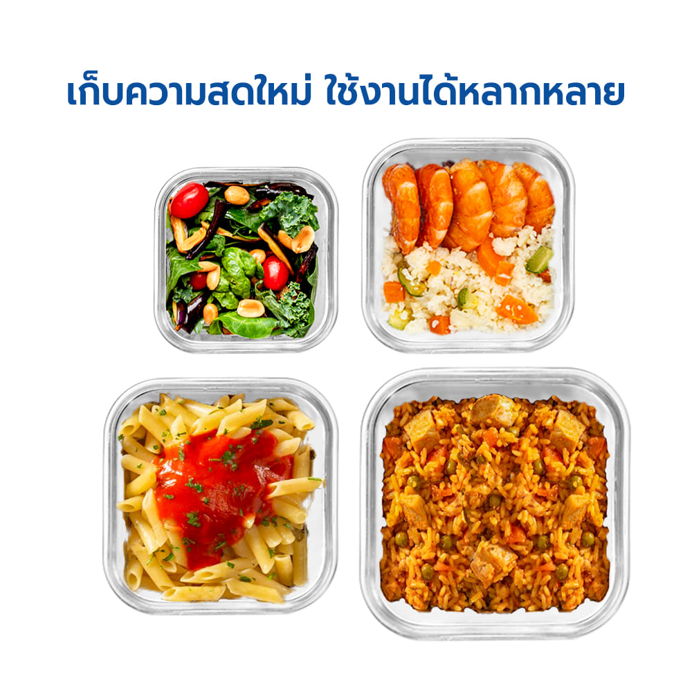 ชุดกล่องอาหารแก้ว RRS รุ่น 401 ขนาด 300, 500, 800 และ 1200 มล. แพ็ก 4 ชิ้น_3